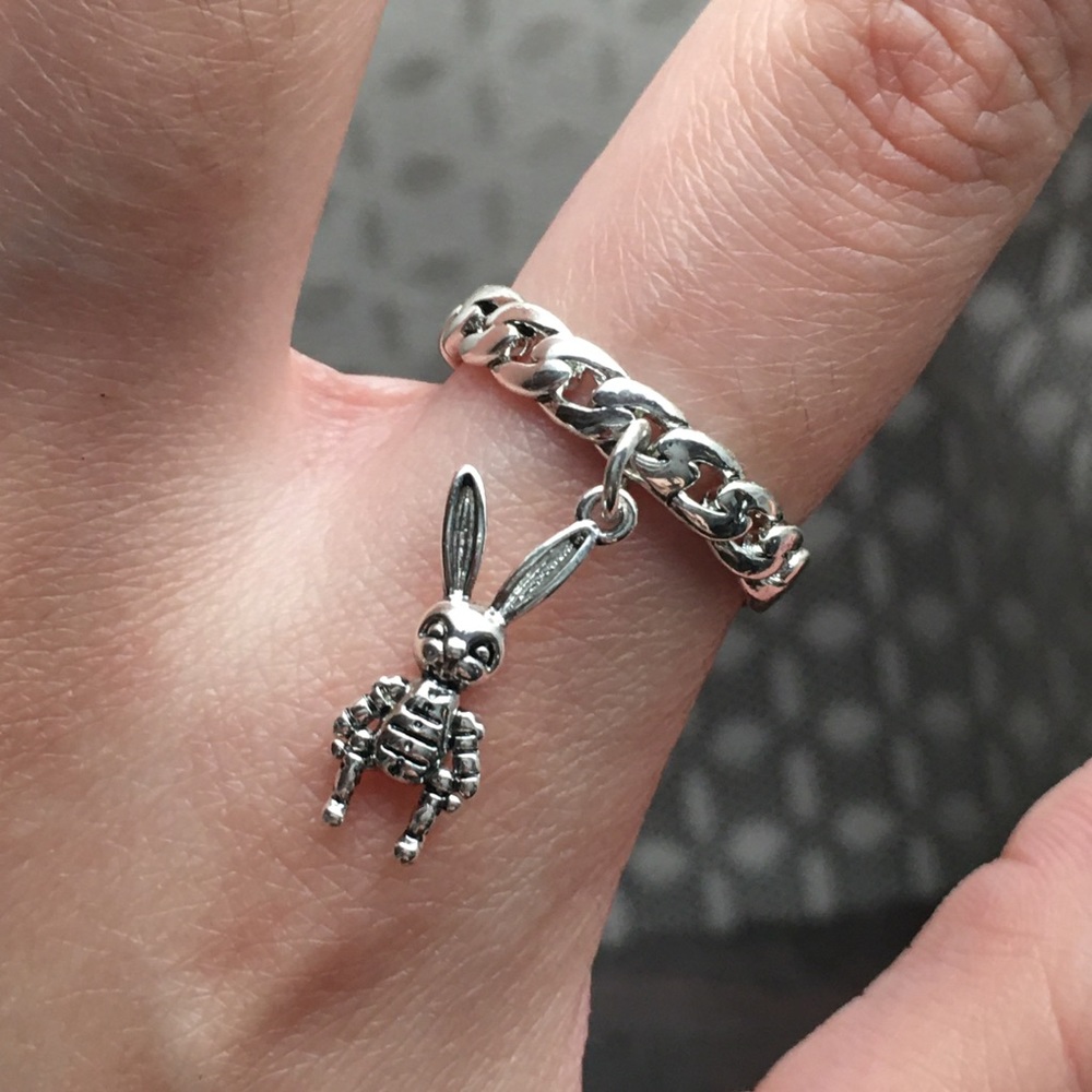 Adjustable Puffy Bunny Ring - Picture 7 of 7